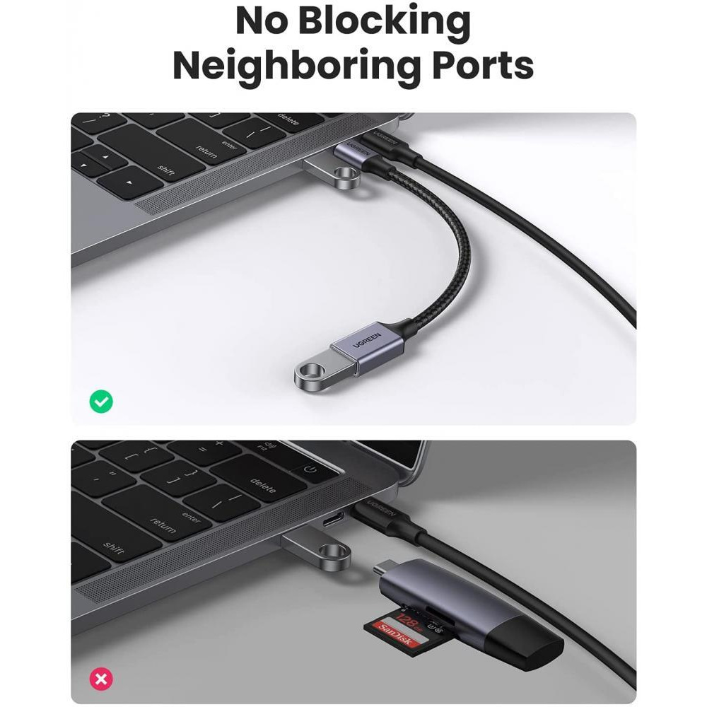 UGREEN / Charging cable, USB C to USB 3.0 adapter braided Type C Male to USB female OTG data cable, Samsung - 7