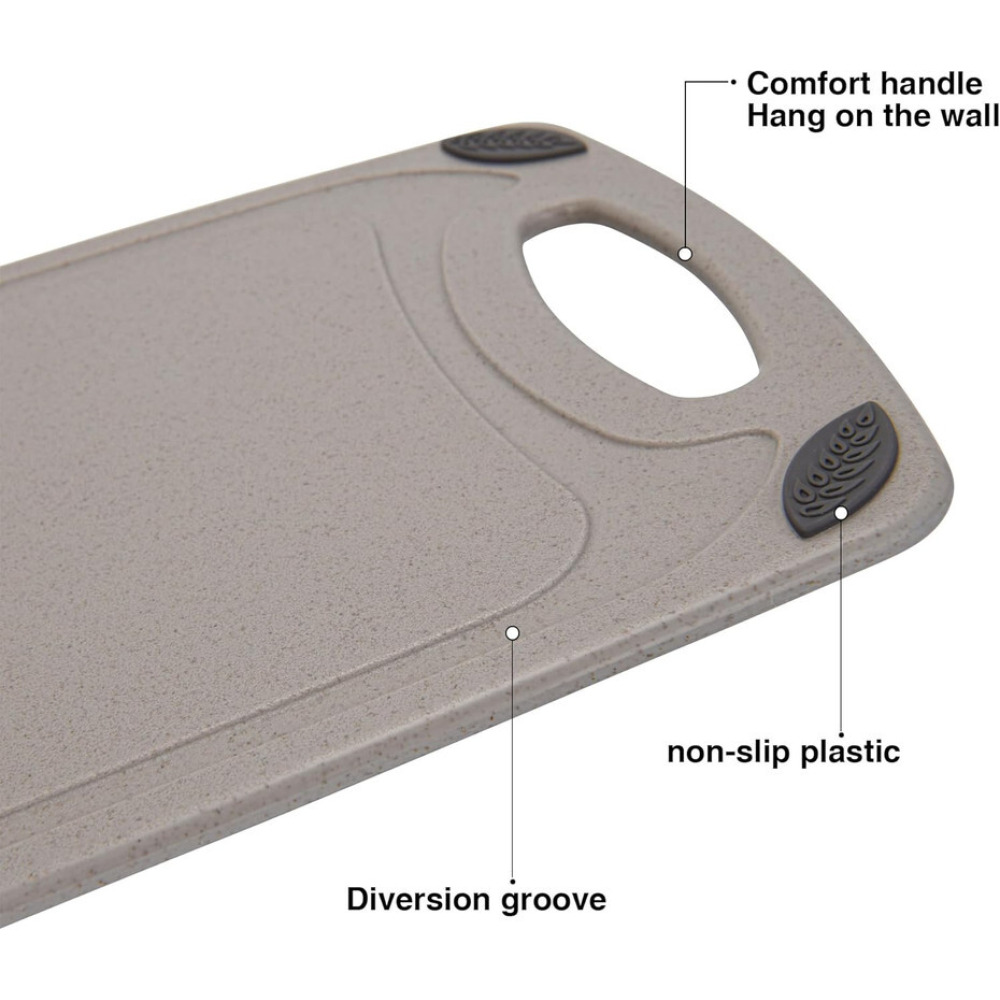 Fissman Ultra-Thin Plastic Cutting Board 40cm – Juice Groove & Non-Slip Bottom - 2