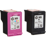 HP, Cartridges, 305 Original ink, Black/Tri-colour, 6ZD17AE, Pack of 2 - 4 miniature
