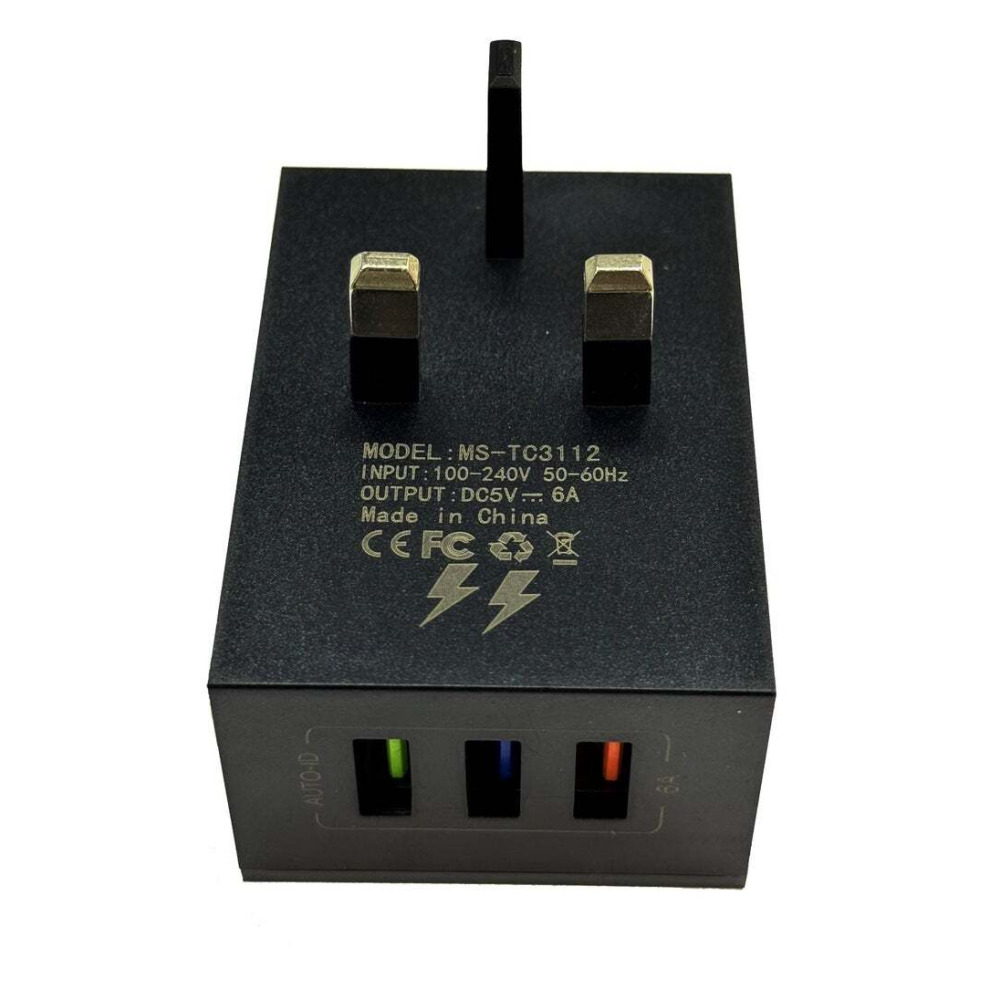 Marvers MS TC3112 International Универсальный Дорожный Адаптер 3 USB Порта С 6A Быстрой Зарядкой Черный - 3