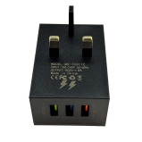 Marvers MS TC3112 International Универсальный Дорожный Адаптер 3 USB Порта С 6A Быстрой Зарядкой Черный - 3 miniature