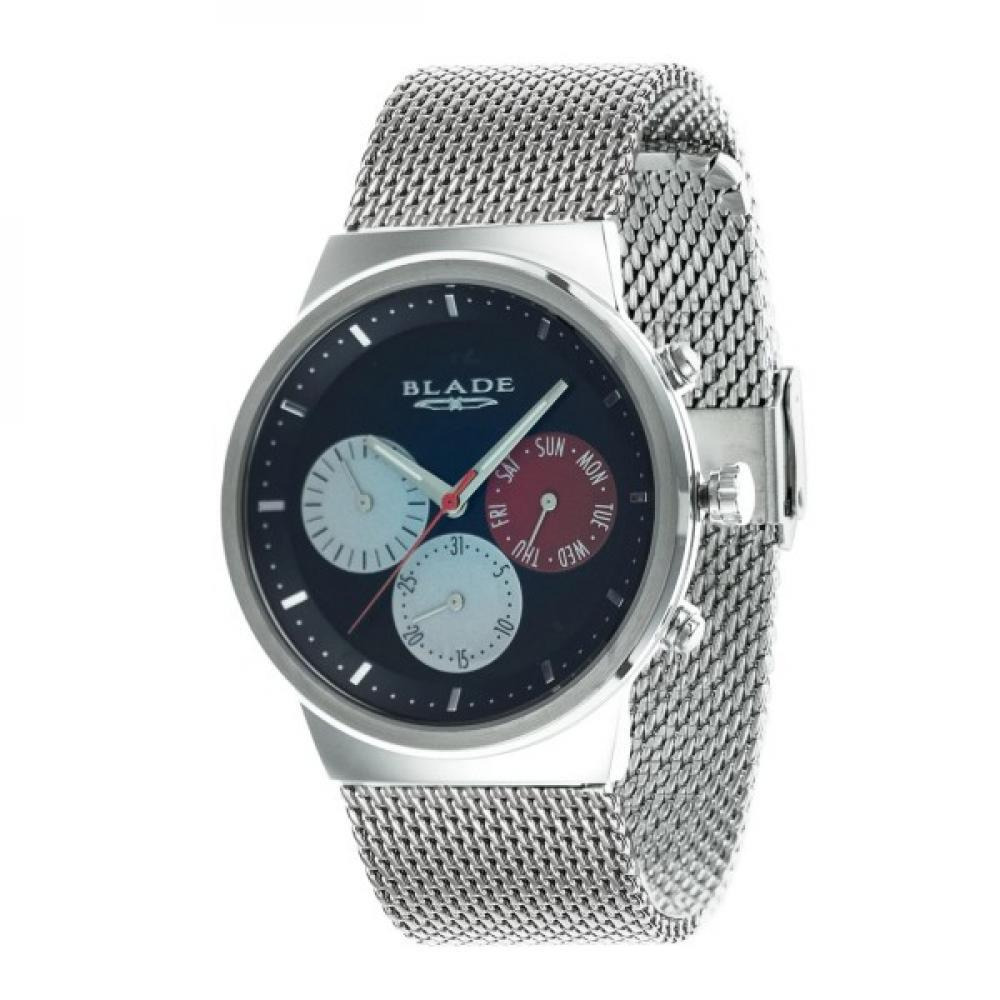 BLADE Indie SS Blue 3606G2SBS SS \& Mesh Multifunction Men's Watch - 1