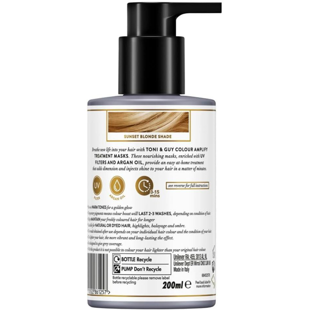 Toni & Guy, Sunset Blonde Colour Amplify Hair Conditioning Mask, 200 ml - 7