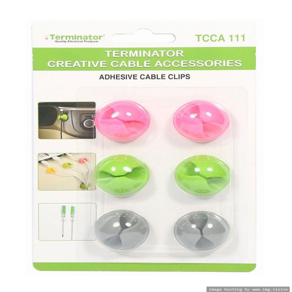Бренд Terminator, Креативные Кабельные Аксессуары, Клейкие Кабельные Зажимы, 6 Штук В Одной Упаковке - 2