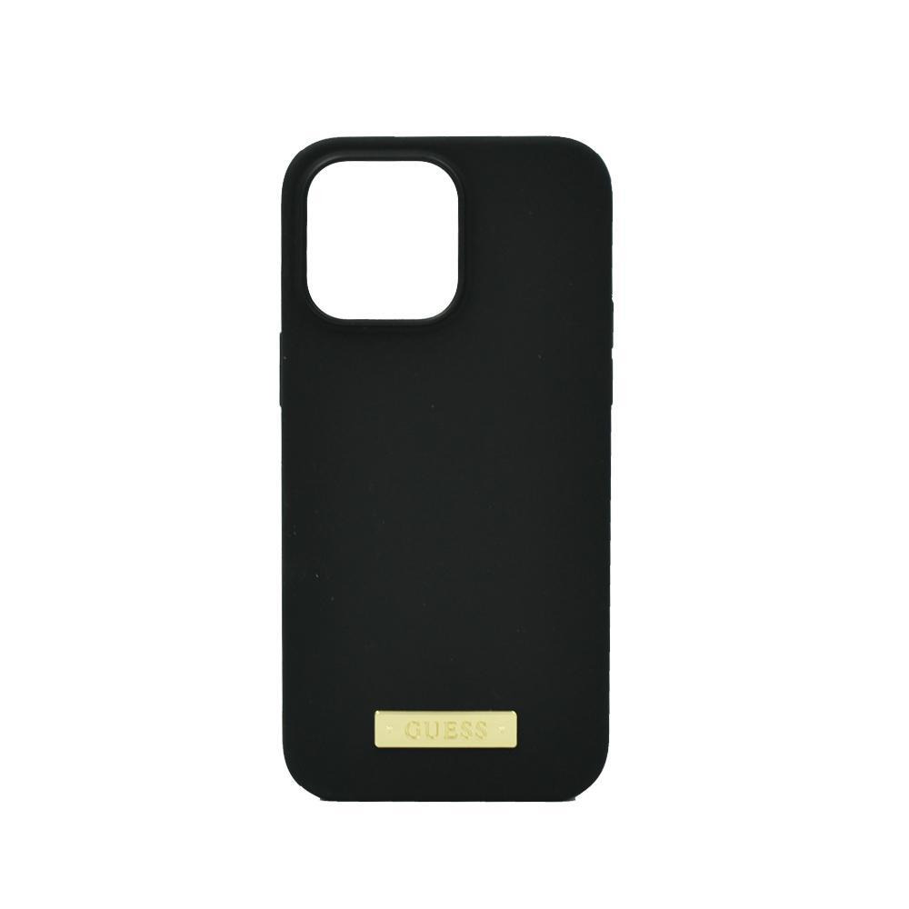 Жесткий Чехол Guess Magsafe С Жидким Силиконовым Логотипом Для IPHONE 14 Pro Plate Black - 1