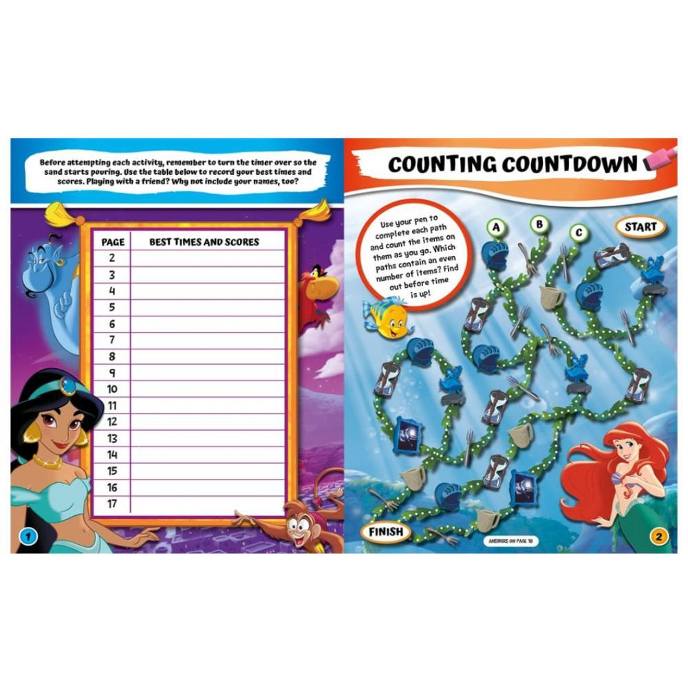 Disney Princess: Beat the Clock Wipe Clean (Timed Activities for Kids) - 2
