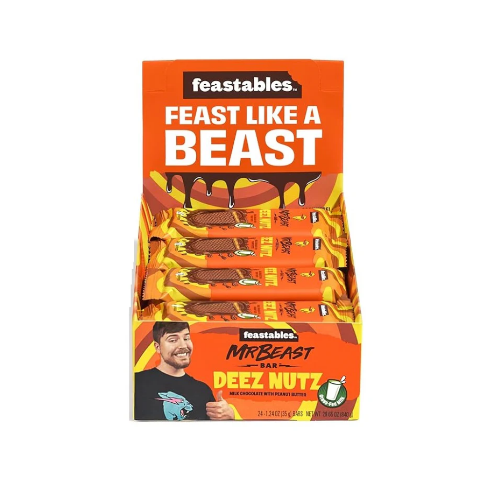 Feastables Mrbeast Deez Nutz Молочный Шоколад С Арахисовым Маслом (24 ШТУКИ) 35Г - 1