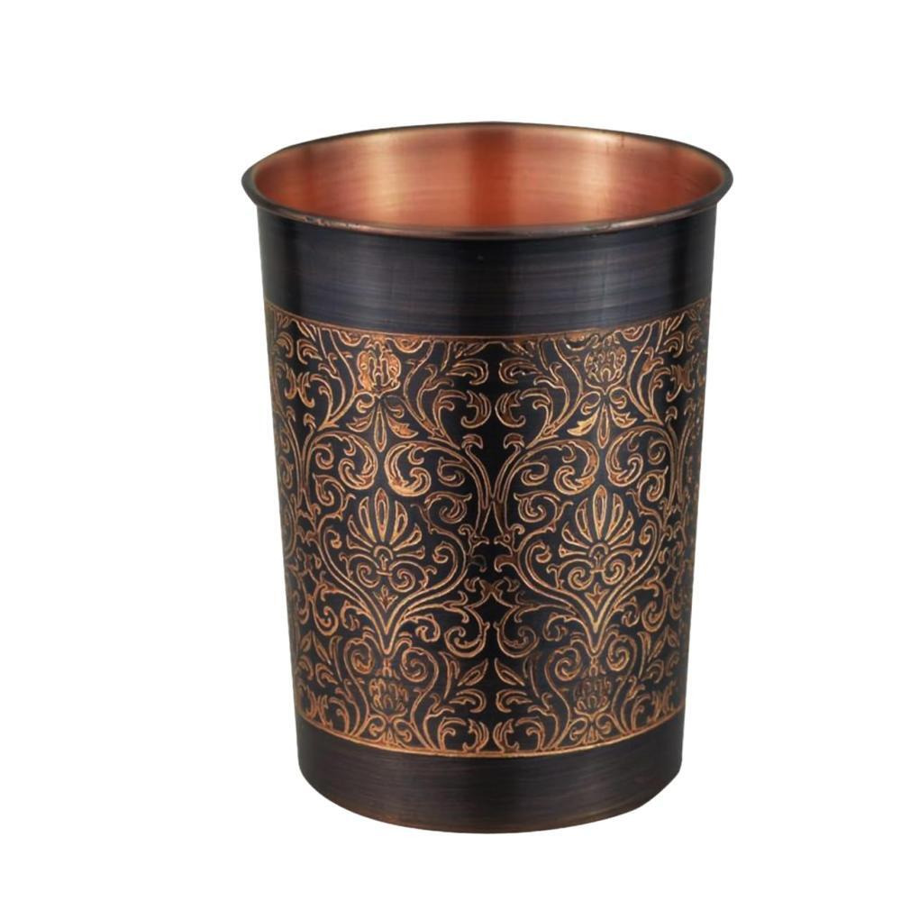 Mr. Copper King Antique Engraved Copper Tumbler 300ml Single - 1