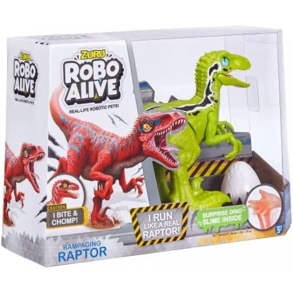 Robo Alive Rampaging Raptor (Green) by ZURU Dinosaur Toy with Realistic Dinosaur Movement That Bites and Chomps with Slime in Dino Egg, Robotic Pets f - 2