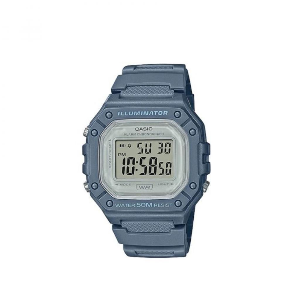 CASIO Hexagon Shape Digital Resin Wrist Watch W-218HC-2AVDF - 44mm - Gray - 1