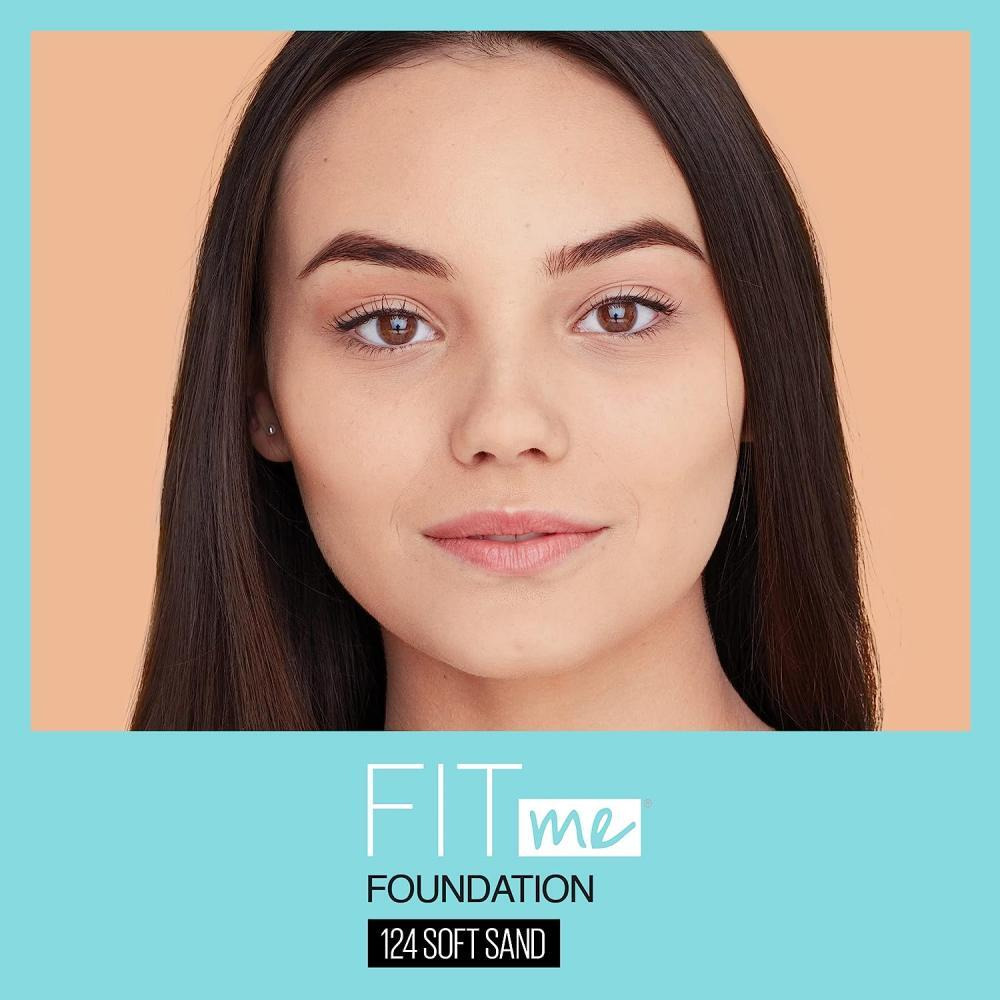 Maybelline New York \/ Foundation, Fit me, Matte, 124 - soft sand, 1 fl oz (30 ml) - 2