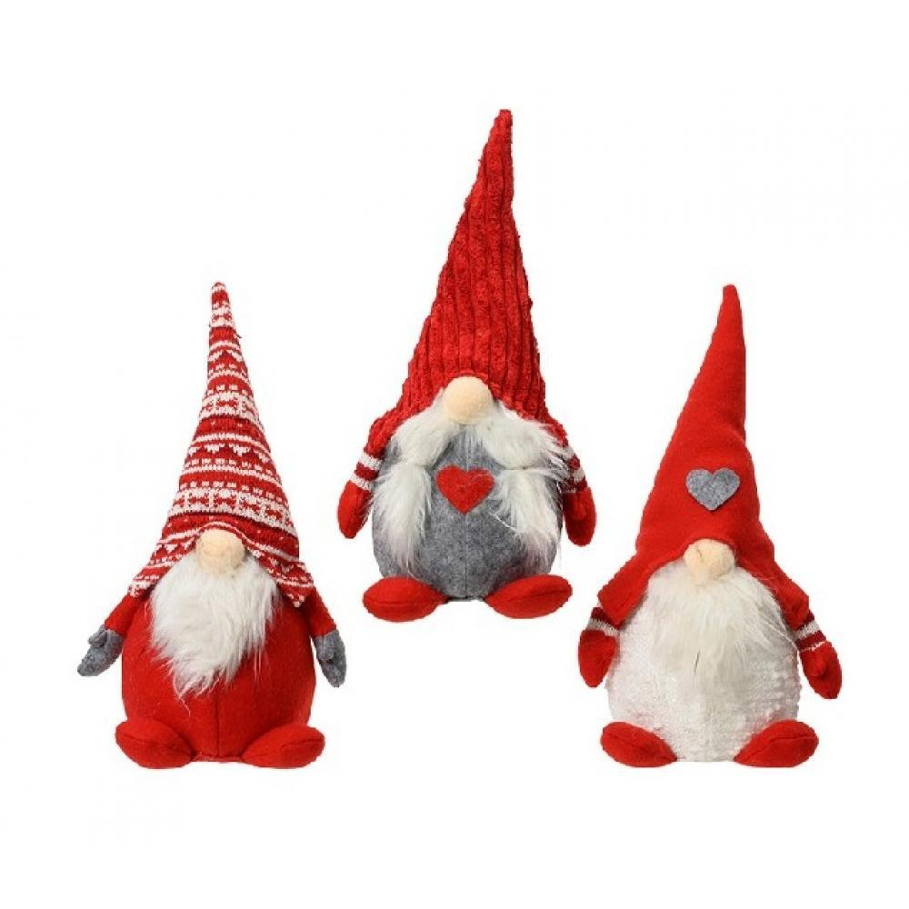 Kaemingk Decoris 30cm Gnome Polyester Red Assorted 1 Piece - 1