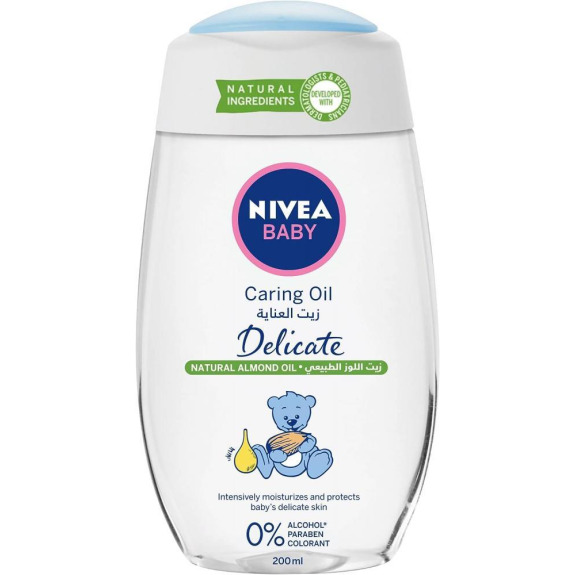 NIVEA Baby / Baby oil, Delicate caring, Natural almond oil, 6.76 fl.oz (200 ml)