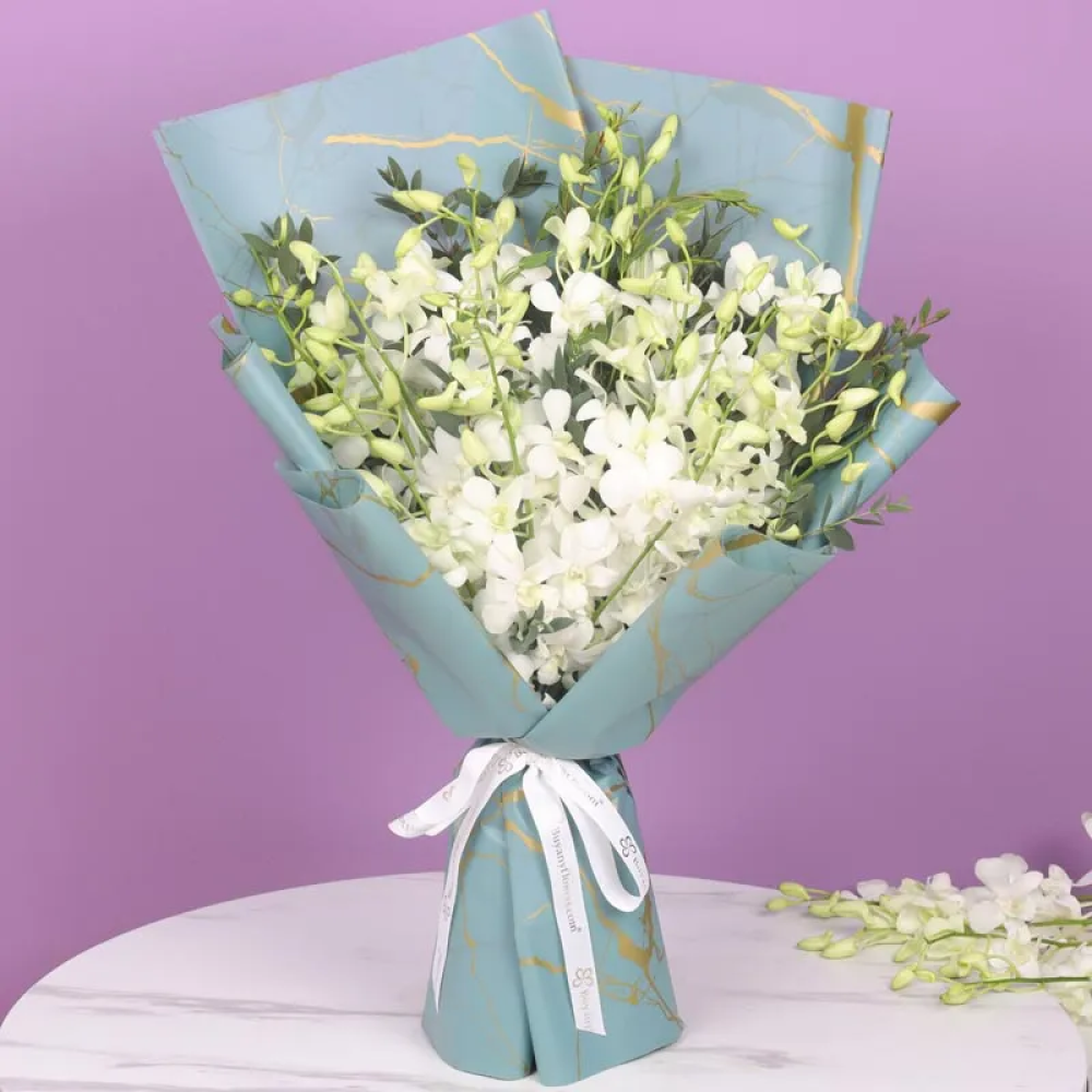 15 باقة أوركيد بيضاء - 1