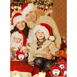 Drawstrings Gift Bags, Reusable Fabric 3D Goodie Bags Set of 3, Snowman Elk Wrapping Bags, Treat Bags Pouches Candy Pockets for New Year and Holidays - 5 miniature