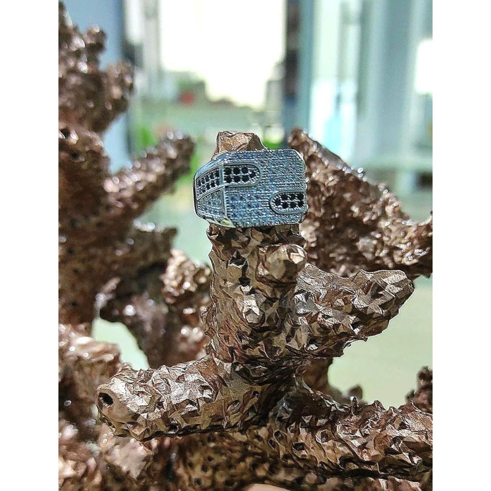 925 Sterling Silver Black Stone Ring For Men - 3