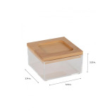 Квадратный Органайзер Simplify Clear с Бамбуковой КРЫШКОЙ, Маленький - 5 miniature