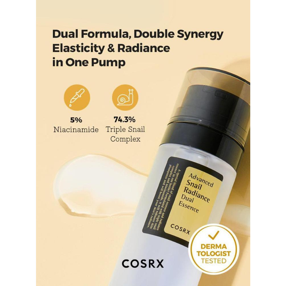 Cosrx, Advanced snail radiance dual essence, 2.70 fl. oz. (80 ml) - 2