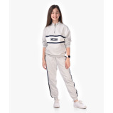 Girl's 2piece Mil Co-ords, Half Zipper Sweat top + Pants (9-10 yrs), Grey - 1 miniature