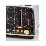 Swan Tribeca, 4 Slice Toaster, Multiple Functions \& Browning Control, Glamour 20s Art Dec Design, Black \& Rose Gold - 2 miniature