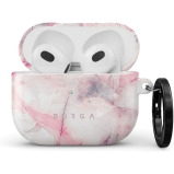 Burga Protective Hard Case For AirPods 3rd Generation Cover Charging Case LED Visible Shockproof Marble Pink Hard Plastic Wireless Charger Cover - 1 miniature