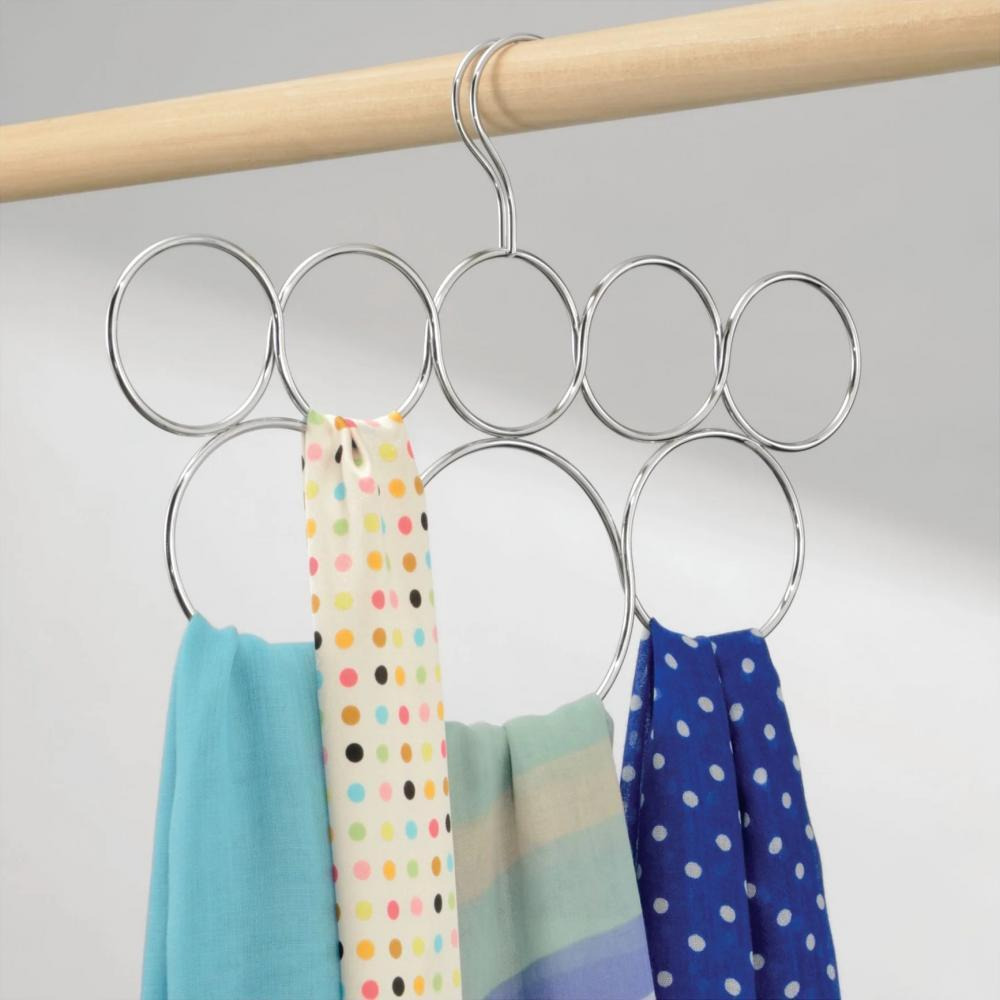 Inter Design Classico 8-Loop Scarf Holder, Chrome - 4
