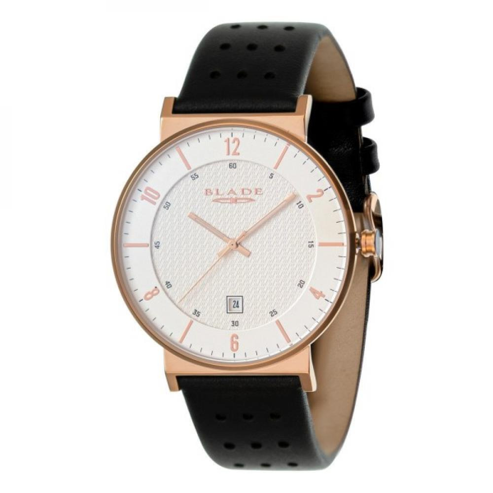 BLADE Wanderer Rose 3683G1RWN SS & Leather Date Men's Watch - 1