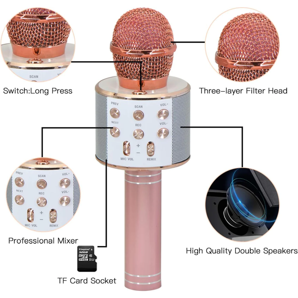 Wireless Microphone hifi speaker KARAOKE for kids, children toys - 1