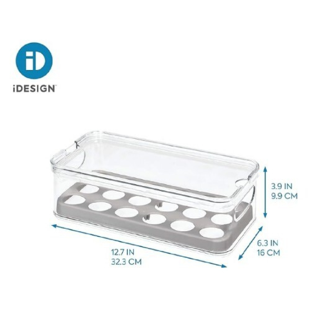 прозрачная Коробка Для Яиц IDESIGN Crisp, серая - 3