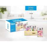 Treo Cuwood Jar 310 ml with Wooden Tray Set of 3 - 1 miniature