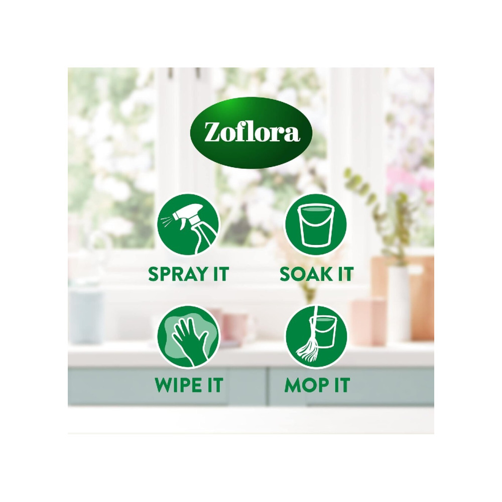 Zoflora Concentrated Multipurpose Disinfectant  Odor Eliminator, 3 in 1 Action, 500 ml, Frosted Peppermint, Effective against bacteria  Viruses. - 2