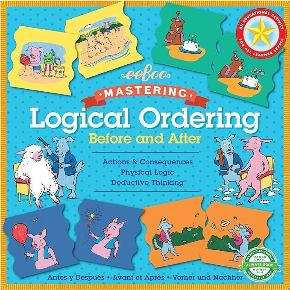 eeboo: До и После Всех Уровней УЧАЩИХСЯ, Образовательный ИНСТРУМЕНТ, Дети Используют Логику, чтобы Расположить Пары иллюстрированных Карточек С Цветов - 1