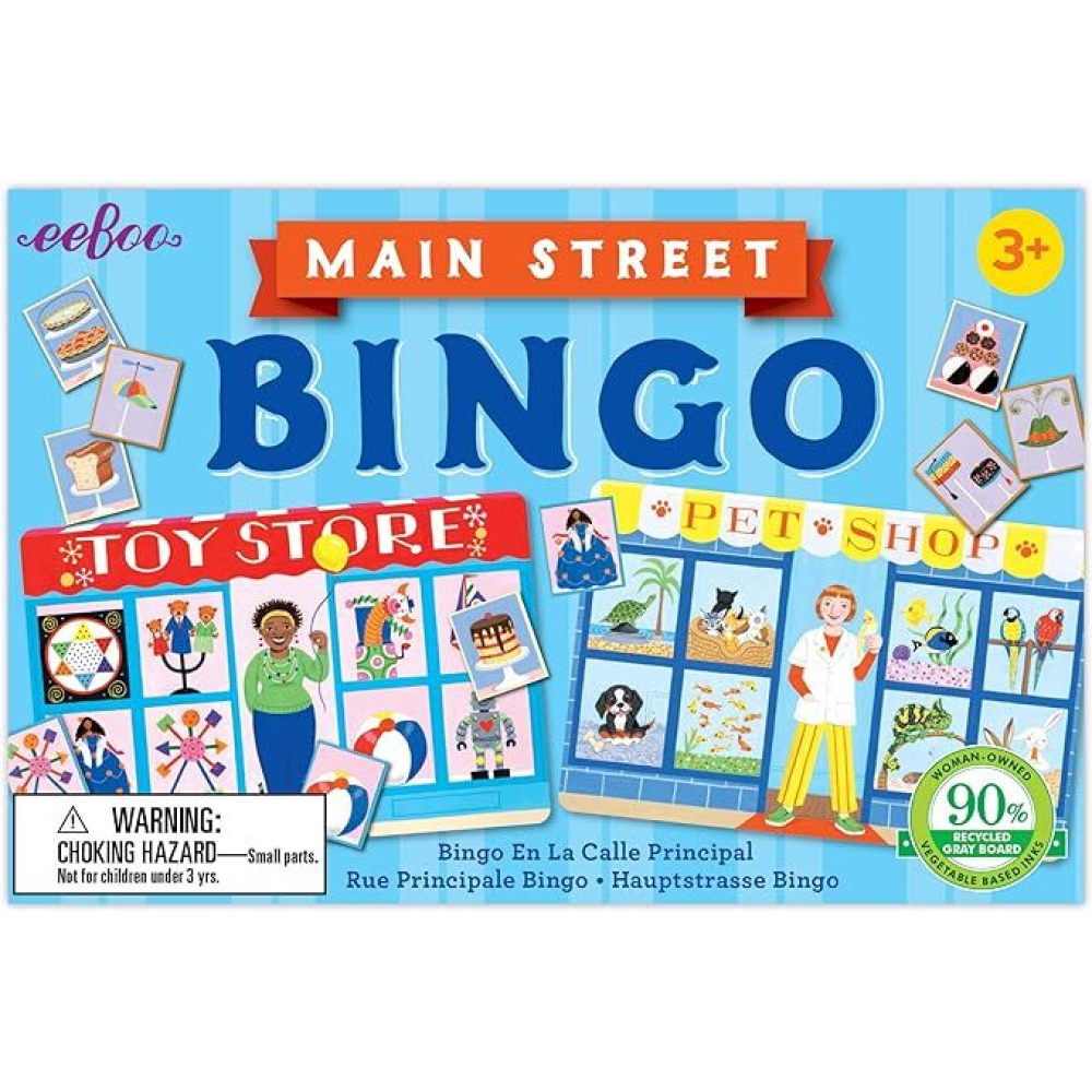 eeBoo: Main Street Little Bingo Game, Developmental and Educational, Allows for Recognition, Concentration, and Memory Skills, for Ages 3 and up - 1