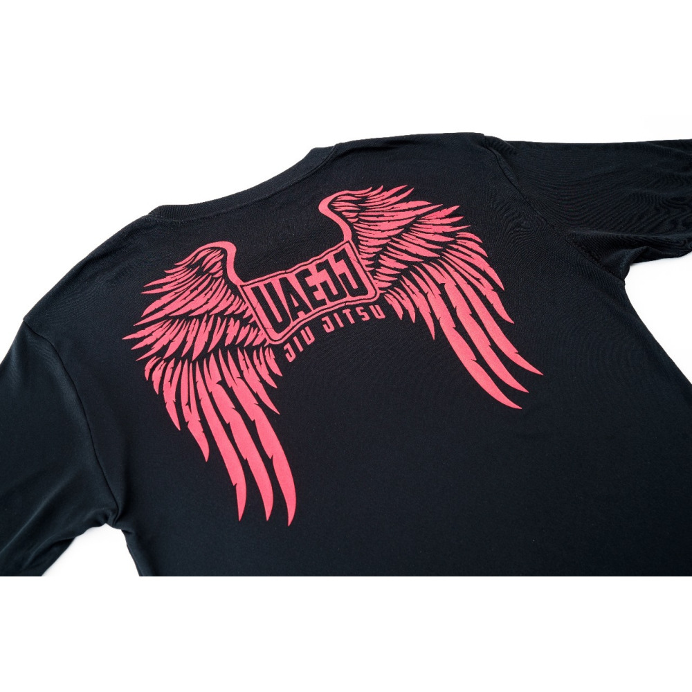 UAEJJ Jiu Jitsu Round Neck Wings T-Shirt, Black, size XS - 3