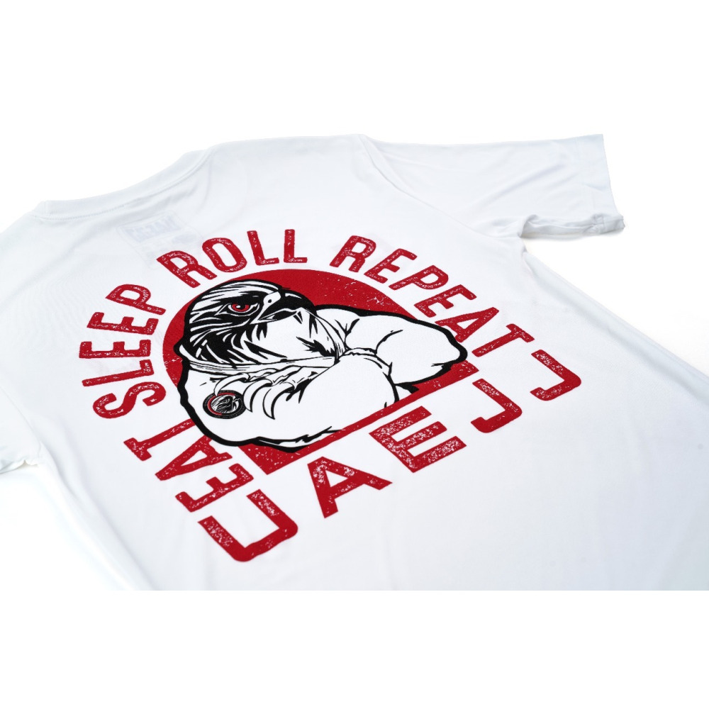 UAEJJ Jiu Jitsu Eat and Sleep Falcon T-Shirt, White, size S - 3