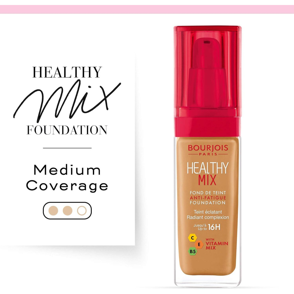 Bourjois Healthy Mix Anti-Fatigue Liquid Foundation 57.5 Golden Toffee, 30 ml - 3
