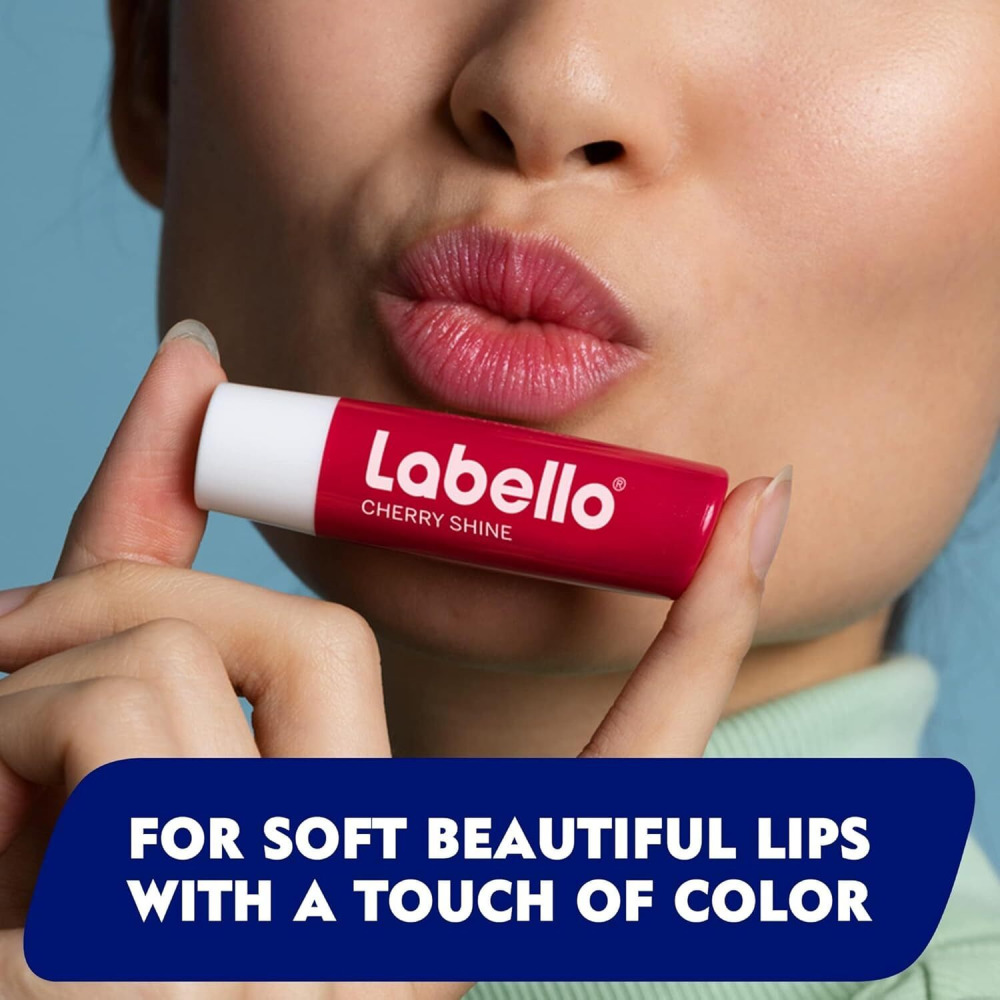 Labello Lip Balm, Moisturising Lip Care, Cherry Shine, 4.8 g - 3