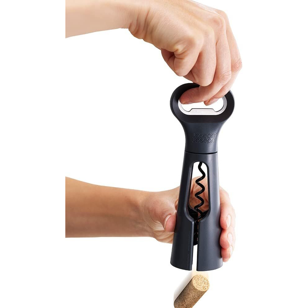 Joseph Joseph BarStar 3-in-1 Multi-functioning Corkscrew, Gray - 3