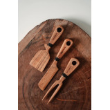 Nordico Wooden Cheese Board Set, Irregular shape - 3 miniature