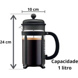 Bodum Java French Press Coffee Maker, 1 Litre, 8 Cups - Black - BD-1908-01 - 3 miniature