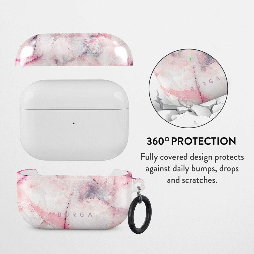 Burga Airpod Hardcase Compatible with Apple Airpods PRO 2019 Charging Case, Raspberry Jam Pink Candy Marble Cute Case for Women - 3