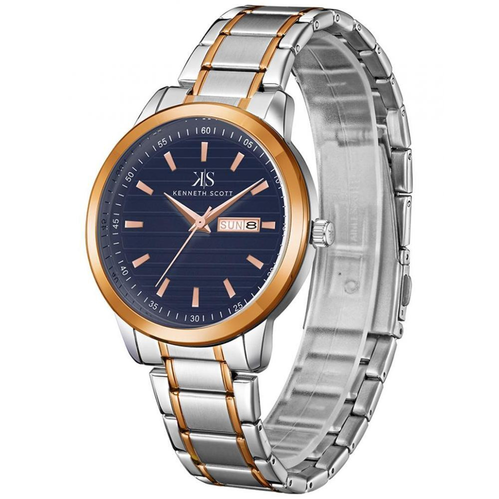 Kenneth Scott Men's Blue Dial Analog Watch - K22027-KBKN - 2
