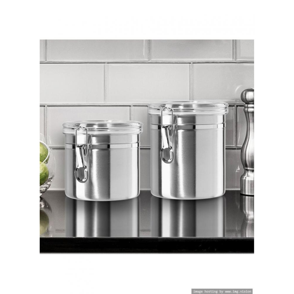 Oggi Stainless Steel 26oz Clamp Canister with Clear Lid - 2