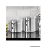 Oggi Stainless Steel 26oz Clamp Canister with Clear Lid - 2 miniature