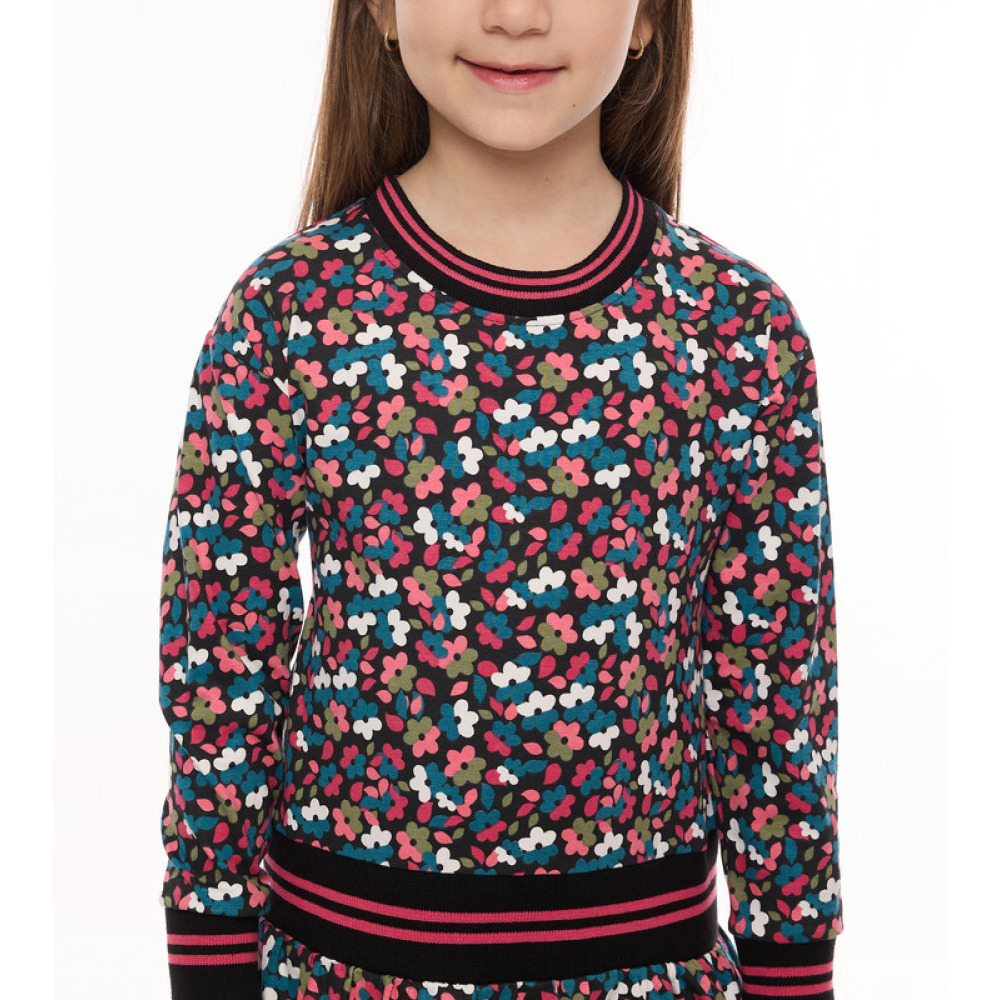 Girls' All-Over Floral Print Long Sleeves Multicolor Dresses (2-3 YRS) - 5