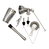 SOING / Bartender kit, 11-piece bar tool set with stylish bamboo stand, Silver - 2 miniature