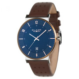 BLADE Wanderer Bichrome 3683G1UBO SS \& Leather Date Men's Watch - 1 miniature