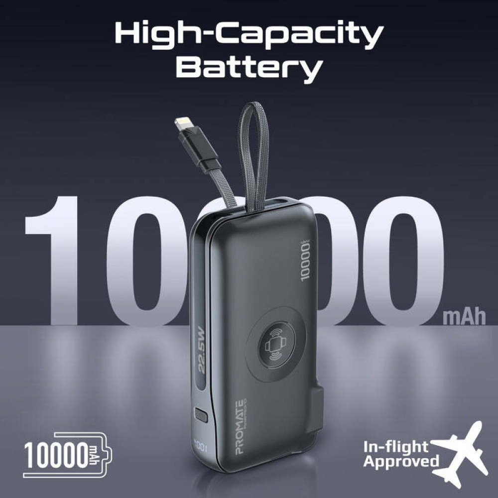 Promate Сверхкомпактный Настенный Зарядный Аккумулятор Power BANK 10000 мАч - 7