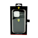 Ferrari Leather Case With Hot Stamped Sides Yellow Shield Logo For Iphone 14 Pro Max Black - 4 miniature