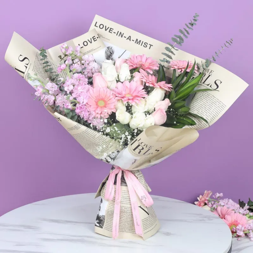 Pastel Gesture Flower Bouquet - 1